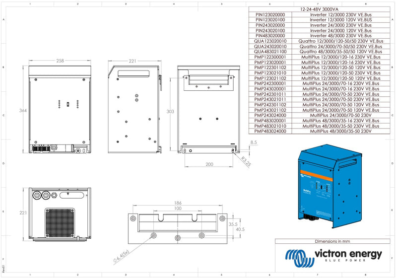 Victron 12V 3000VA MultiPlus 12/3000/120-16 Inverter/Charger