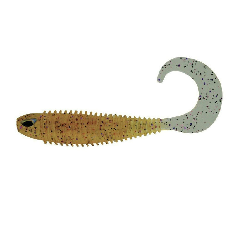 Chasebaits 3 inch Curly Baits Soft Plastic Fishing Lures - Pearl Prawn