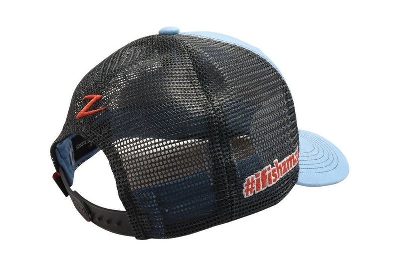 Zman Light Blue/Charcoal Premium Trucker Cap - Fishing Hat with Snap Closure