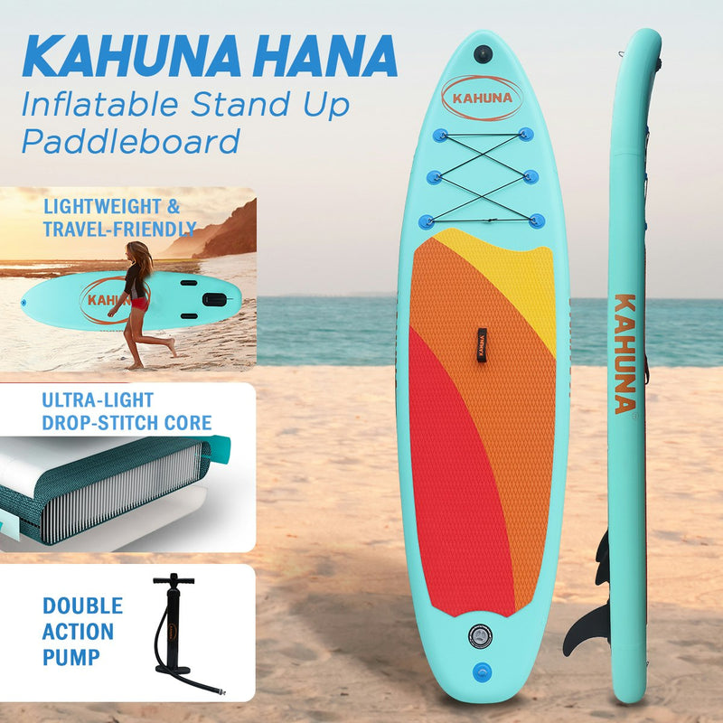 Kahuna Hana Inflatable Stand Up Paddle Board 10ft6in iSUP Accessories - Teal