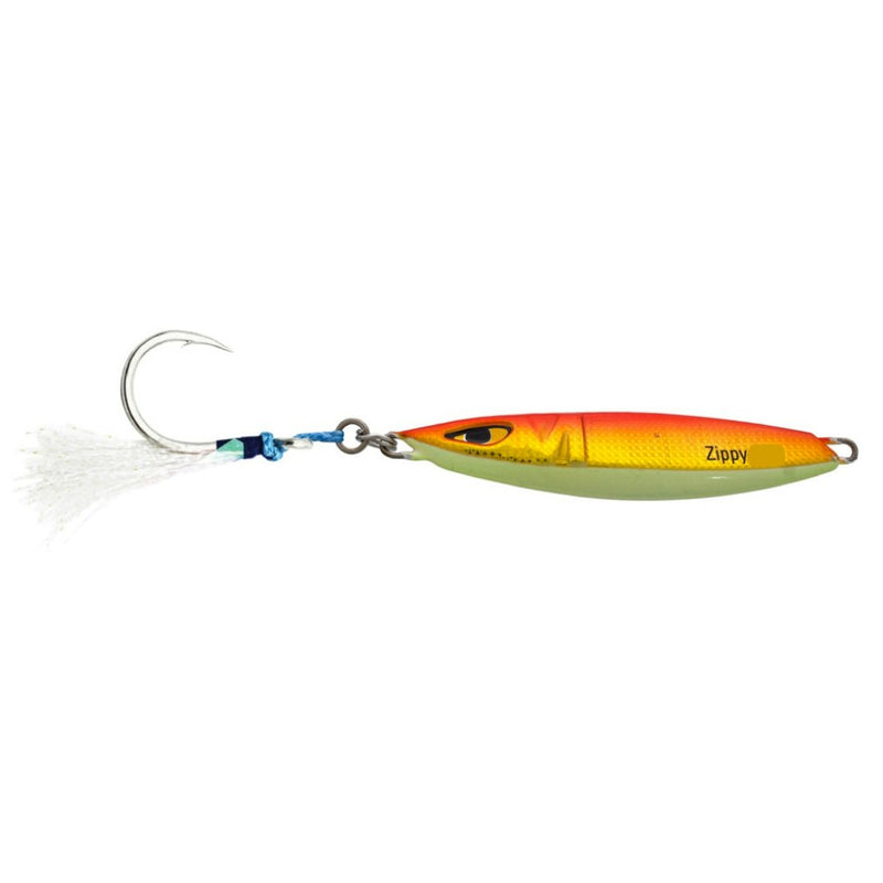 60gm Mustad Zippy Jig Lure-Metal Fishing Lure Rigged With Ultrapoint Assist Hook