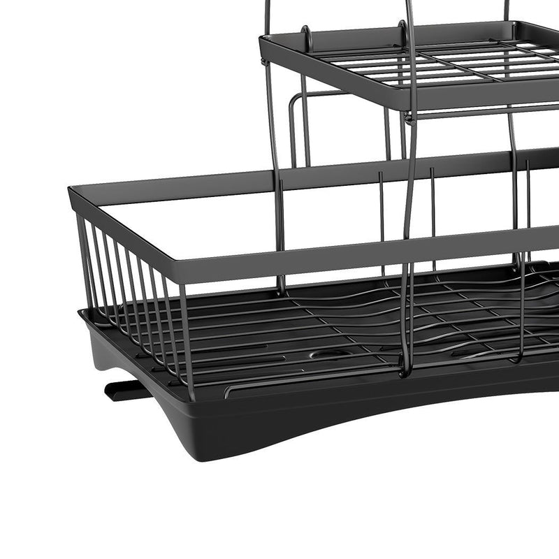 Toque Dish Drying Rack 3 Tier Plate Cup Drainer Cutlery Holder Kitchen Organizer