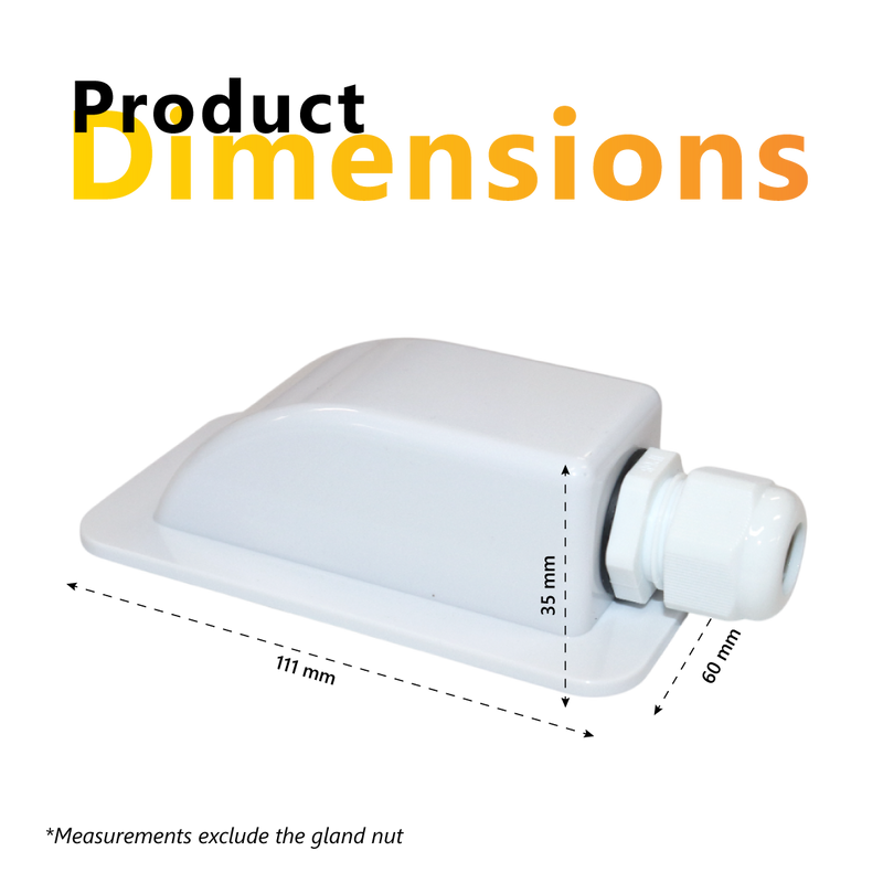 Exotronic 1 Gland White Cable Entry Cover (Lightweight ABS)