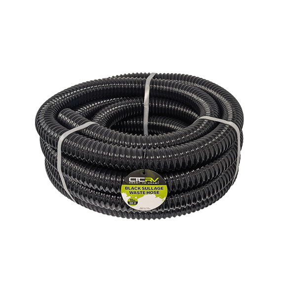 COAST RV Black Sullage Waste Hose - 10m Roll - 38mm I.D.