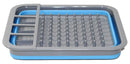 Collapsible Silicone Blue Dish Drainer