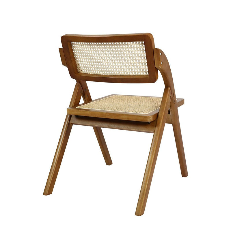 Levede 2x Foldable Dining Chairs Accent Wooden Chair Rattan Furniture Lounge