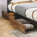 Levede 4 Double Bed Frame Storage Drawers Metal Wooden Wood Bonus Bottom Mat