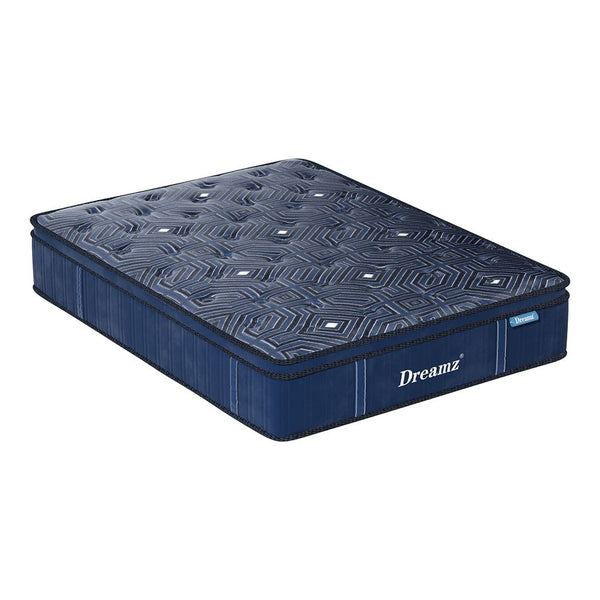 DreamZ Spring Mattress Bed Euro Top Pocket Spring Medium Firm Foam 30cm Queen