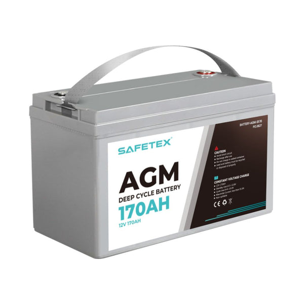 Safetex 12V 170Ah AGM Deep Cycle Battery Marine Portable Sealed Power Camping