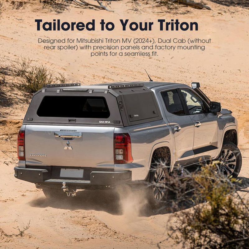 San Hima UTE Steel Canopy For Mitsubishi Triton MV 2024-Current Dual Cab