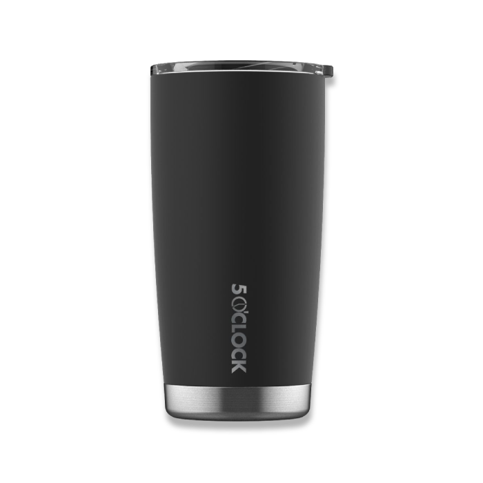 5 O'Clock Stainless Vacuum Insulated Tumbler Black Hiking Camping