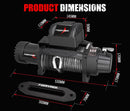 12V 13000LBS Electric Winch Synthetic Rope