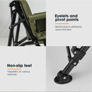 San Hima Folding Camping Chair Portable Outdoor Thick Padding Recliner Green