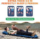 Double Sleeping Pad Inflatable Camping Navy Blue