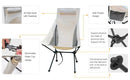 Portable Camping Chair - Lightweight Aluminum Alloy with Headrest