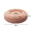 Pawz Pet Bed Cat Dog Donut Nest Calming Kennel Cave Deep Sleeping Pink XXL