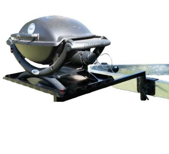 BBQ Arm - 1000mm Arm - Regular Tray Black - 50mm Universal Drawbar Mount 