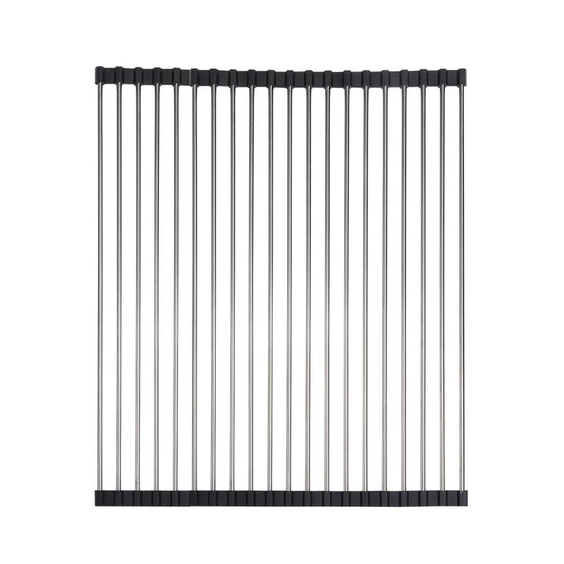 Toque Stainless-Steel Dish Drying Rack Over Sink Kitchen Foldable RollUp Mat