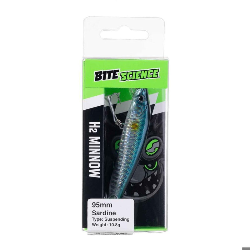 Bite Science H2 Minnow 95mm Suspending Hard Body Lure - Sardine