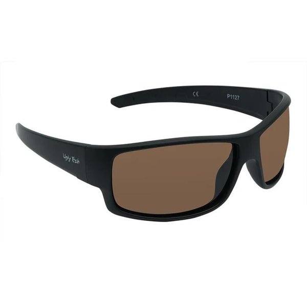 Ugly Fish P1127 Basic Black Frame/Brown Lens Polarised Wrap Sunglasses
