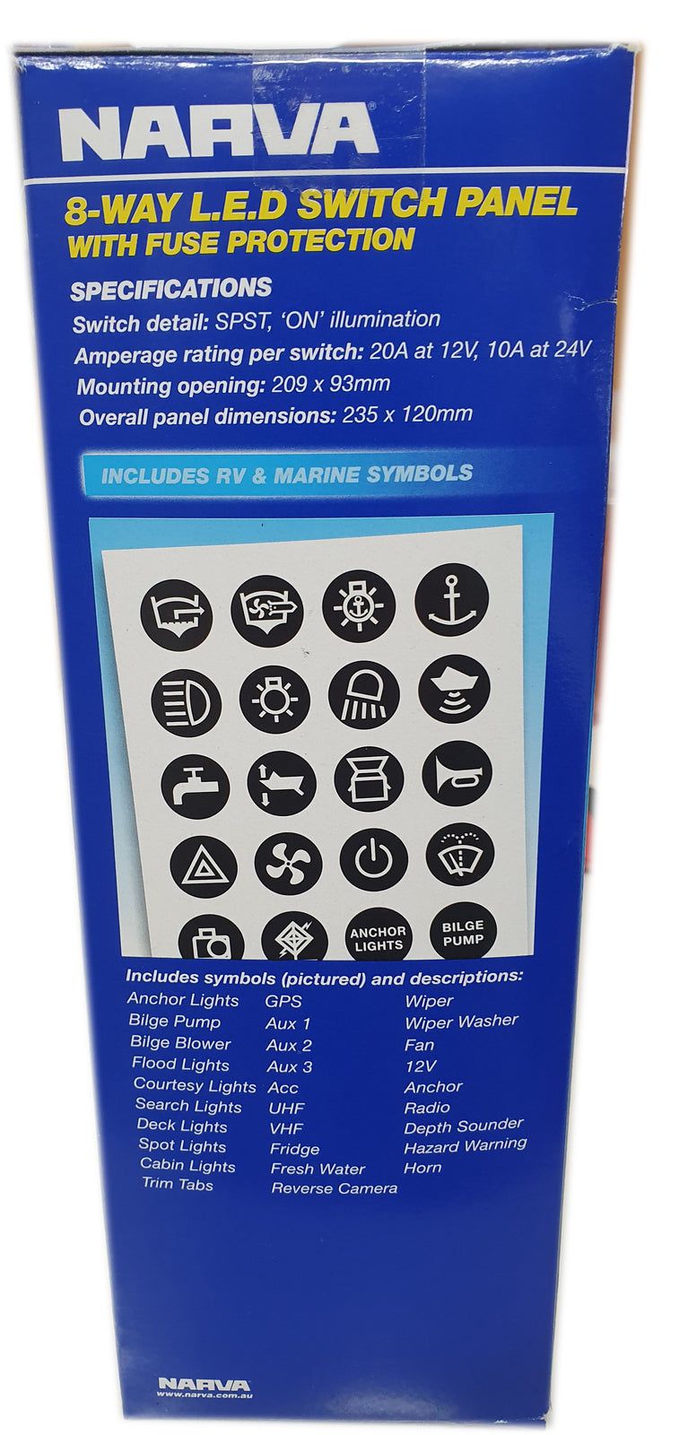 8-Way LED Switch Panel (Narva) 63196
