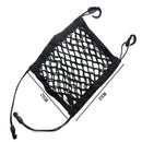2Pcs Elastic Car Storage Net Bag Between Seat Organizer Barrier Black