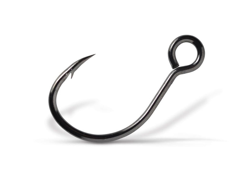 7 Pack of Size 1 VMC 7237CB Super Light Inline Fishing Hooks - Coastal Black