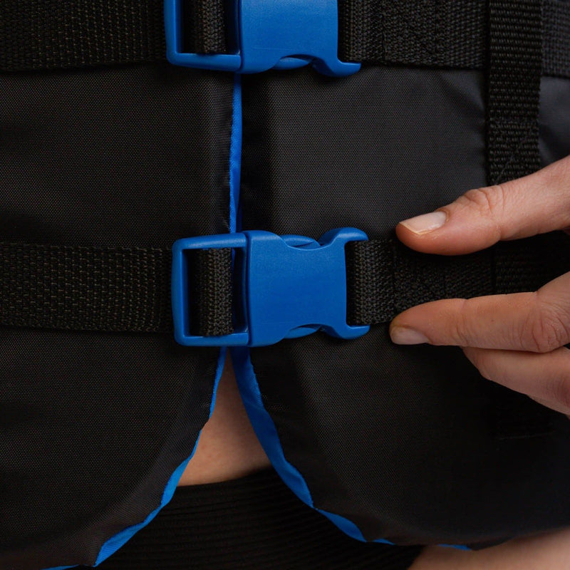 Jobe Dual 4 Buckle Unisex Adult Nylon Entry-Level 50N Life Jacket Vest (Blue)