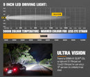 Lightfox Pair 9 inch Osram LED Driving Lights Round Spotlight Spot DRL Headlight
