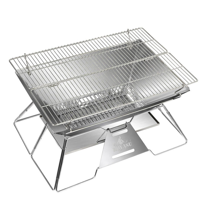 Moyasu Folding Fire Pit BBQ Outdoor Camping Portable Steel Stove Adjustable