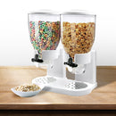 Toque Double Cereal Dispenser Dry Food Storage Container Dispense Machine White