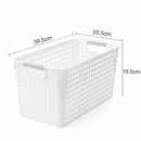 16x Plastic Storage Baskets Bulk w/ Grip Handles - 39.5x20.5x19.5cm