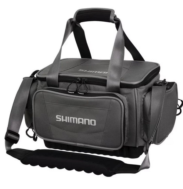 Shimano Medium Fishing Tackle Bag with 2 Tackle Boxes & Water Resistant Base