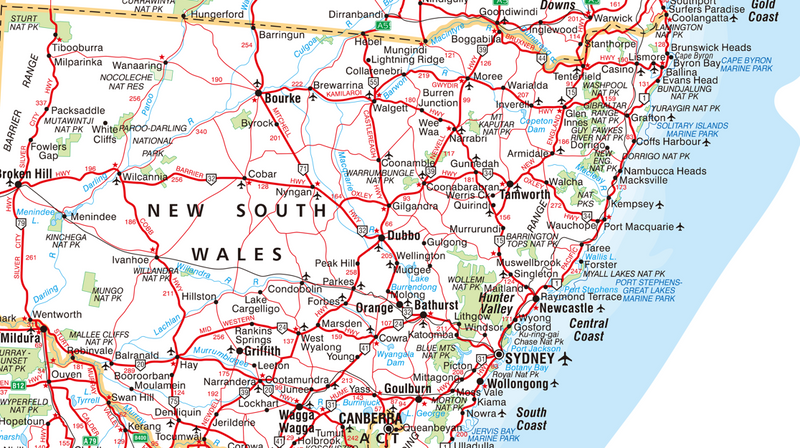 Australian Map 46cm x 38cm