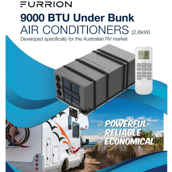 Pickup Only - Furrion 9000 BTU Under Bunk Air Conditioner - 2.6kW (Black Vent)