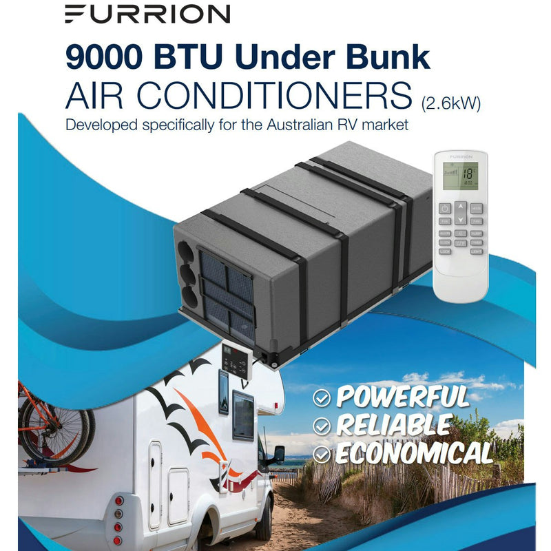 Pickup Only - Furrion 9000 BTU Under Bunk Air Conditioner - 2.6kW (Black Vent)