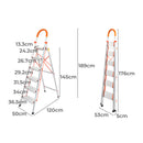 Traderight 6 Step Ladder Folding Aluminium Portable Multi Purpose Household Tool