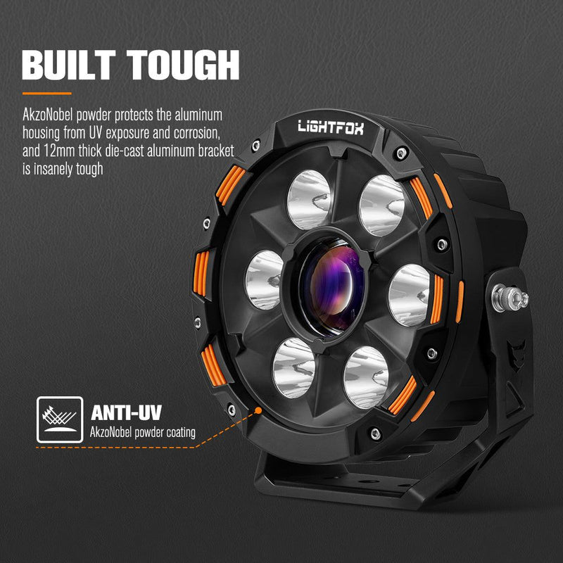 Pair 7inch Osram Laser LED Driving Lights 1Lux @ 2,226m 11,285Lumens