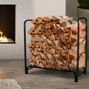 Firewood Storage Rack Fireplace Tool Wood Holder 300kg Heavy Duty 123X33X126cm