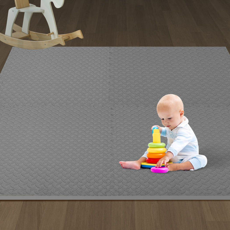 Bopeep EVA Foam Kids Play Mat Floor Kid Crawling Interlocking Home Grey 60x60