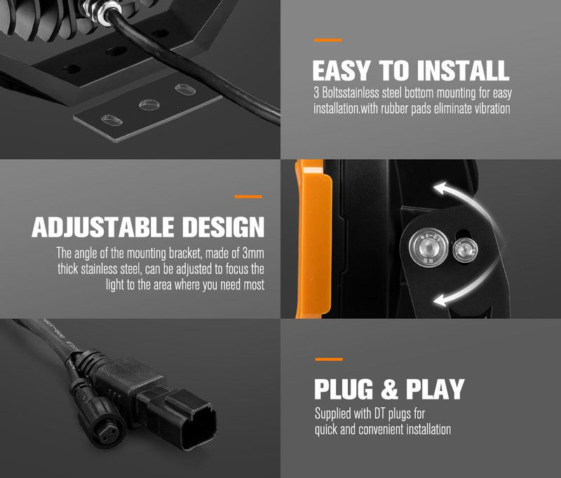 LIGHTFOX 7 inch Osram LED Driving Lights 1Lux @ 1287m 15,366Lumens