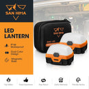 San Hima 2xLED Camping Lantern Light Rechargeable w/ Lithium Battery Amber White