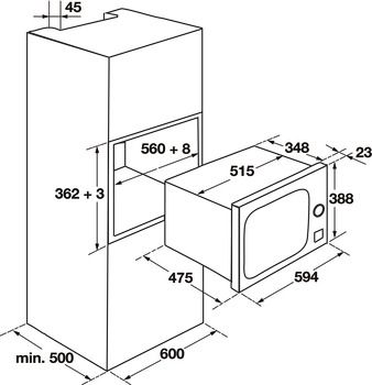 Hafele Built in Microwave, 25L, with Grill & Convection