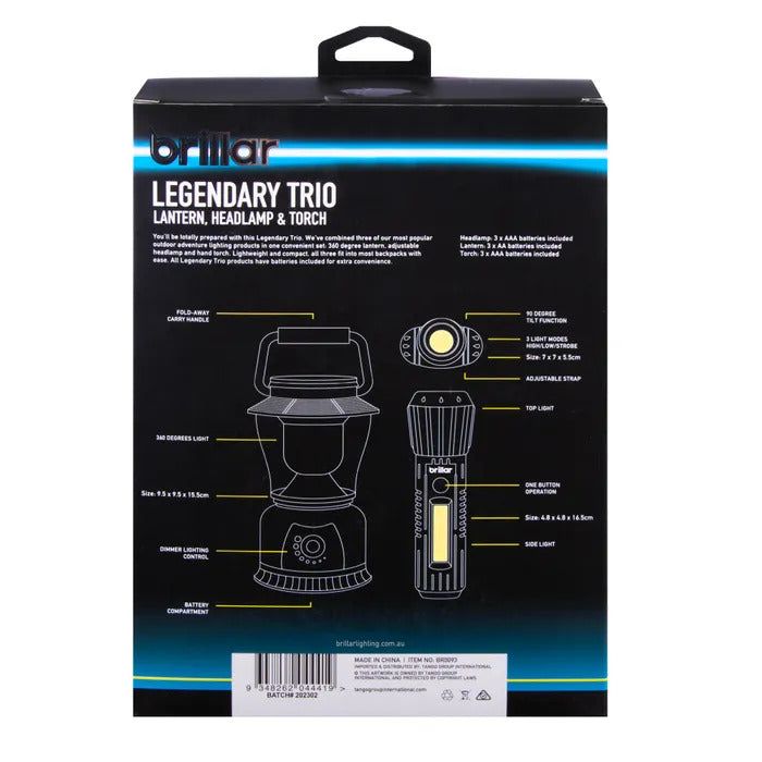 Brillar Legendary Trio Lantern,Headlamp & Torch