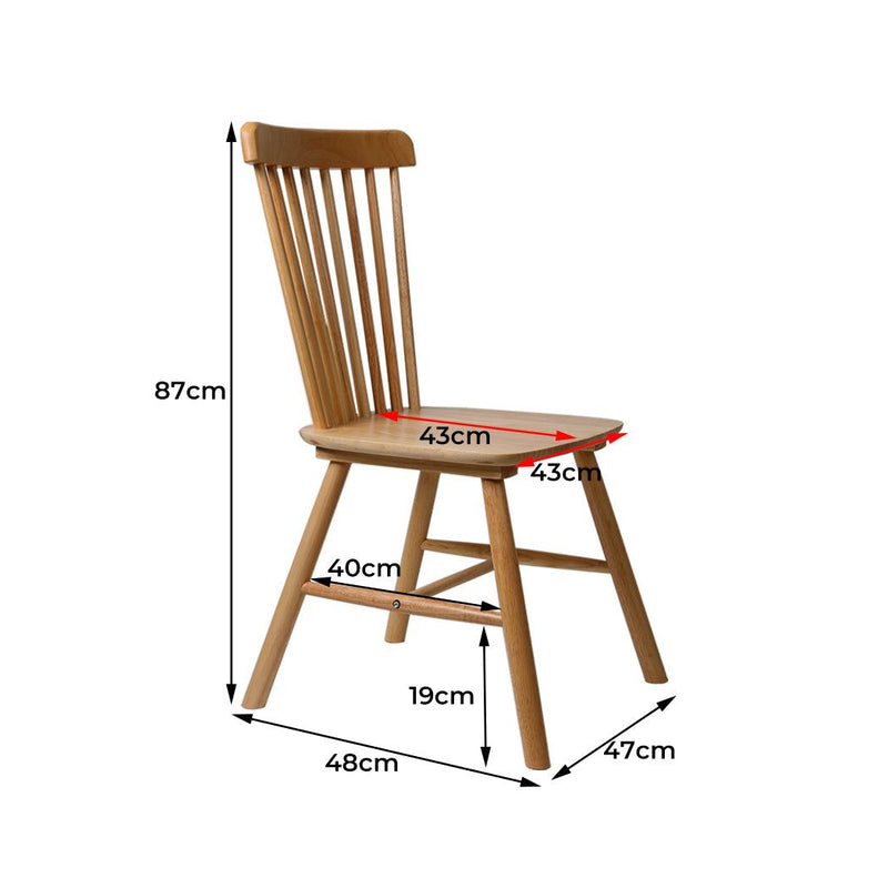 Levede 4x Dining Chairs Kitchen Windsor Chair Natural Wood Cafe Lounge Seat Oak