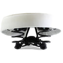 White Ladies Retro Bike Saddle 250mm x 190mm Vinyl Quilted Top Dual Coil Springs