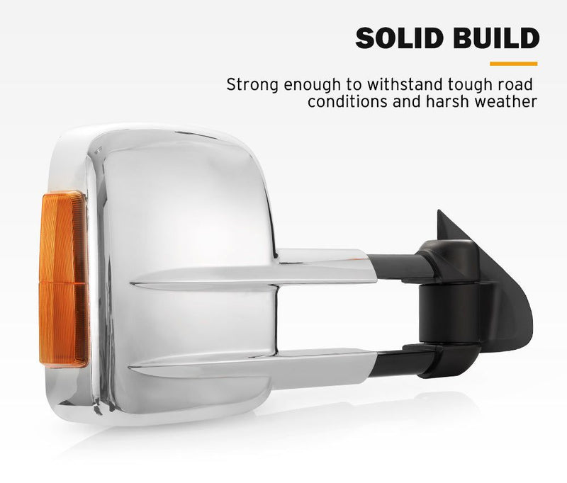 SAN HIMA Extendable Towing Mirrors Gen1 fit Nissan Navara D23 NP300 2015-On Chrome
