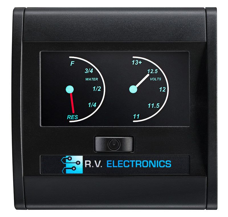 Black Single LCD Water Tank Level Indicator 1 x Water, 1 x Voltmeter Gauge LCD0189