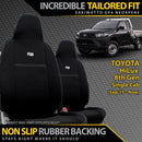 Toyota HiLux 8th Gen 2x Integrated Headrest Neoprene Front Row Seat Covers