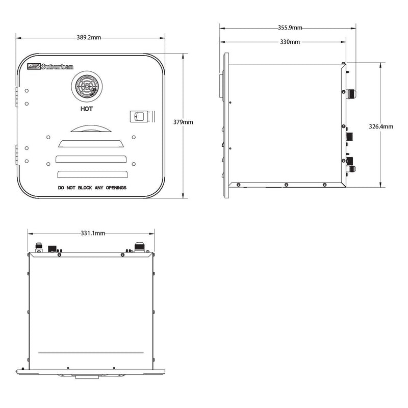 Suburban ST60 Tankless Hot Water System - Black Door